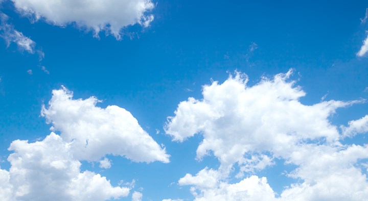 An image of a bright blue sky background